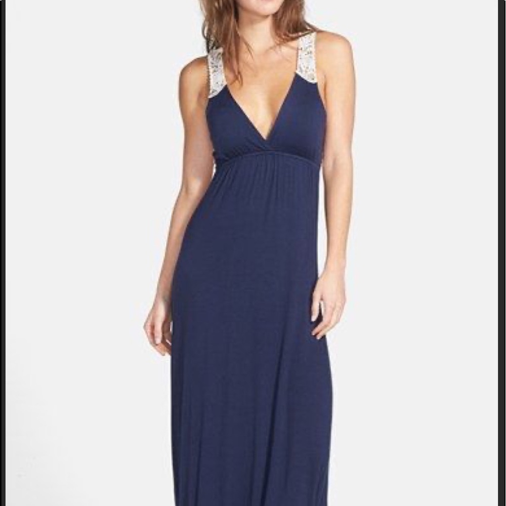 🟢3/$15 FELICITY & COCO Crochet back jersey maxi